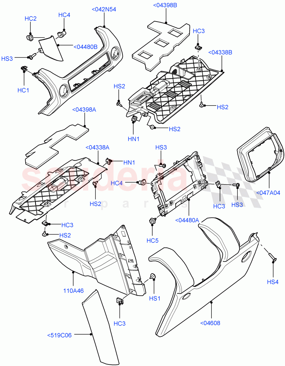 Instrument Panel(Lower)((V)FROMAA000001) of Land Rover Land Rover Range Rover (2010-2012) [5.0 OHC SGDI SC V8 Petrol]