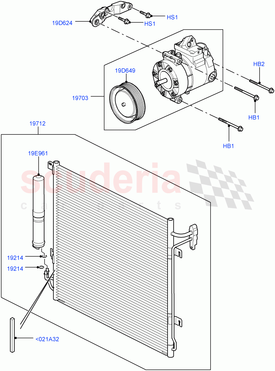 Air Conditioning Condensr/Compressr(Lion Diesel 2.7 V6 (140KW))((V)TO9A999999) of Land Rover Land Rover Range Rover Sport (2005-2009) [3.6 V8 32V DOHC EFI Diesel]