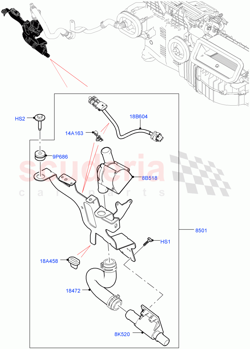 Auxiliary Circulation Coolant Pump (Nitra Plant Build) (3.0 V6 D Gen2 Mono Turbo, Electric Auxiliary Coolant Pump, 3.0 V6 D Low MT ROW, 3.0L DOHC GDI SC V6 PETROL) ((V) FROMK2000001, (V) TOL2999999) of Land Rover Land Rover Discovery 5 (2017+) [3.0 Diesel 24V DOHC TC]