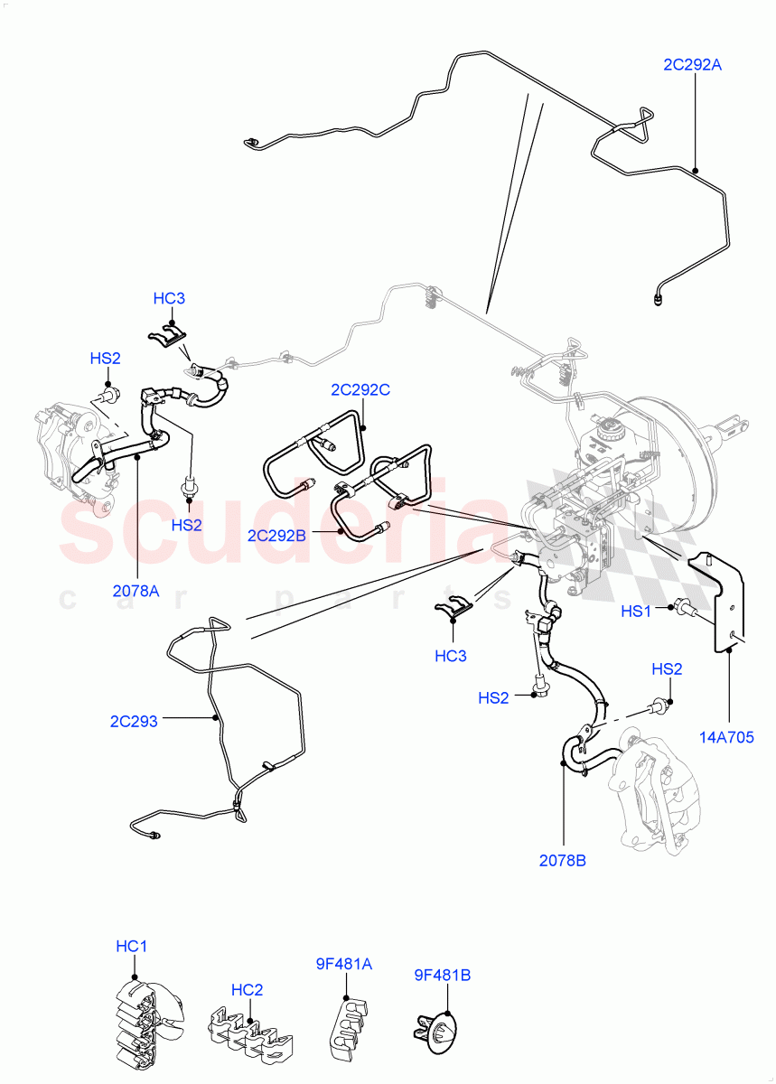 Front Brake Pipes(LHD)((V)FROMAA000001) of Land Rover Land Rover Range Rover Sport (2010-2013) [5.0 OHC SGDI NA V8 Petrol]