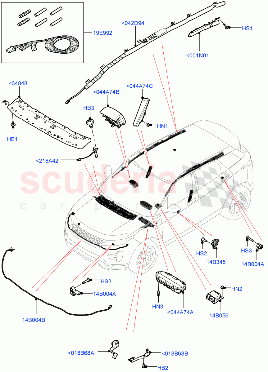 Airbag System(Changsu (China)) of Land Rover Land Rover Range Rover Evoque (2019+) [2.0 Turbo Petrol AJ200P]