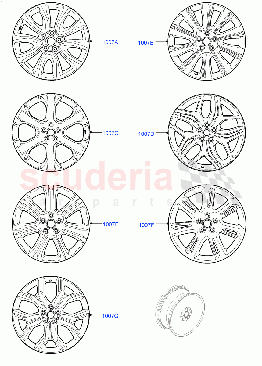 Wheels(Halewood (UK))((V)FROMEH000001) of Land Rover Land Rover Range Rover Evoque (2012-2018) [2.0 Turbo Petrol AJ200P]