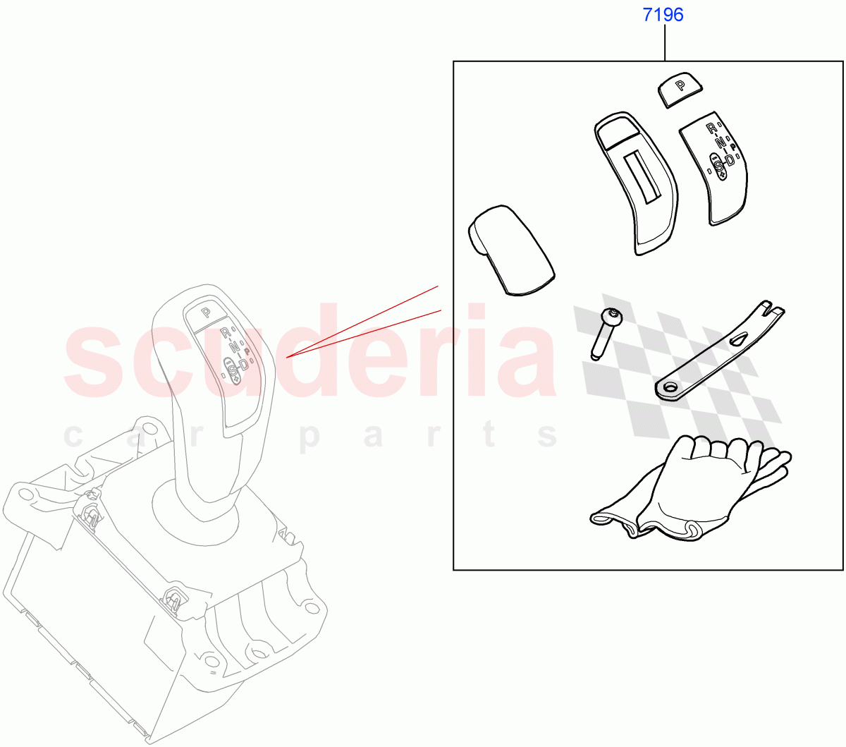 Gear Change-Automatic Transmission(Gear Shift Trigger Kit)(1.5L AJ20P3 Petrol High PHEV,8 Speed Automatic Trans 8G30,Halewood (UK),1.5L AJ20P3 Petrol High) of Land Rover Land Rover Discovery Sport (2015+) [2.0 Turbo Diesel AJ21D4]