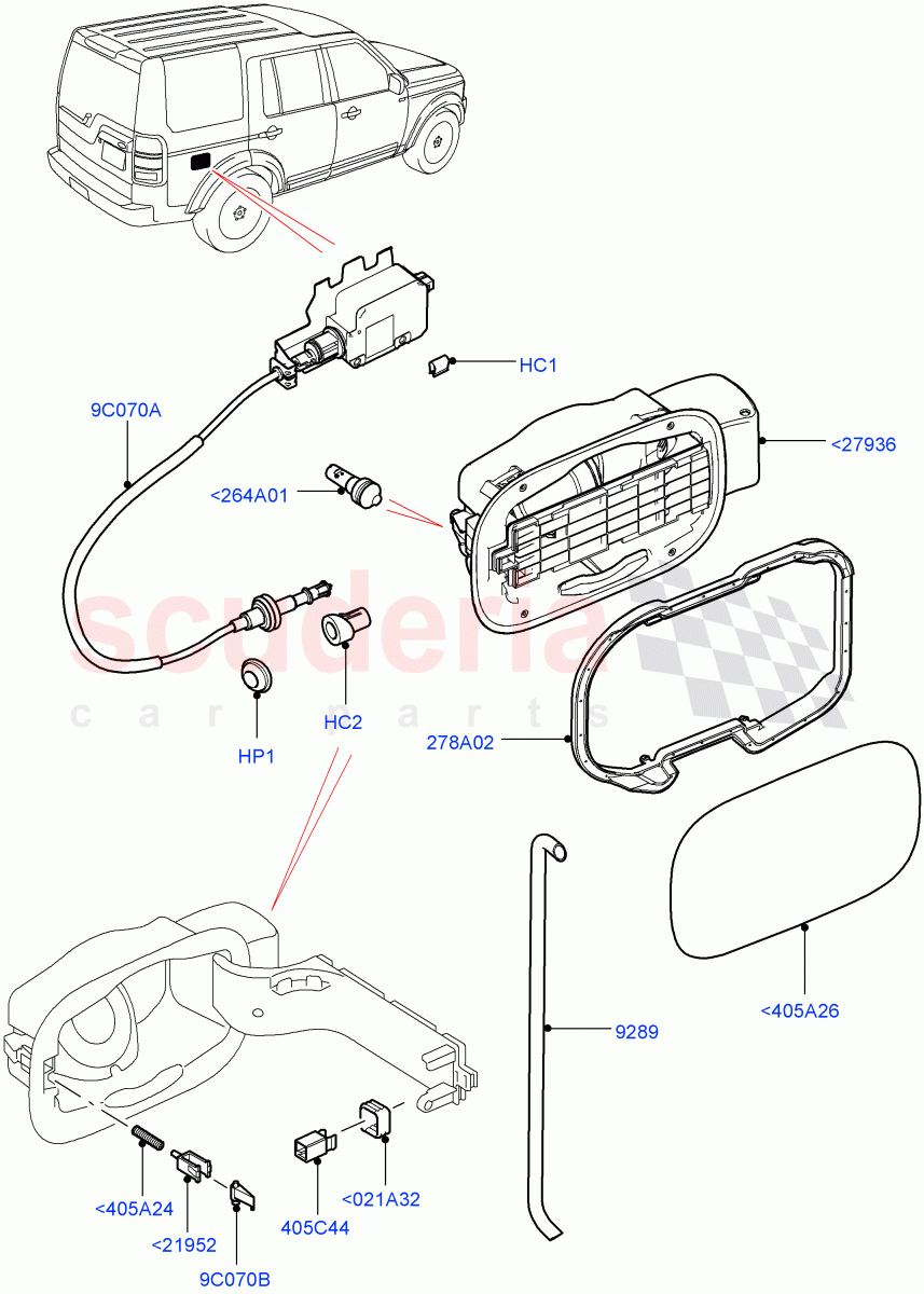 Fuel Tank Filler Door And Controls((V)FROMAA000001) of Land Rover Land Rover Discovery 4 (2010-2016) [5.0 OHC SGDI NA V8 Petrol]