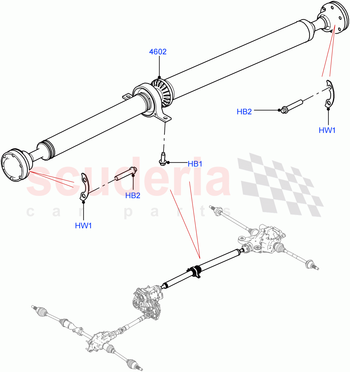 Drive Shaft - Rear Axle Drive(Propshaft) of Land Rover Land Rover Range Rover Velar (2017+) [3.0 I6 Turbo Petrol AJ20P6]