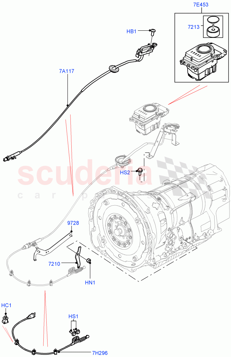 Gear Change-Automatic Transmission(Floor)(3.0 V6 Diesel,8 Speed Auto Trans ZF 8HP70 4WD,3.0L DOHC GDI SC V6 PETROL)((V)FROMCA000001) of Land Rover Land Rover Range Rover Sport (2010-2013) [3.6 V8 32V DOHC EFI Diesel]