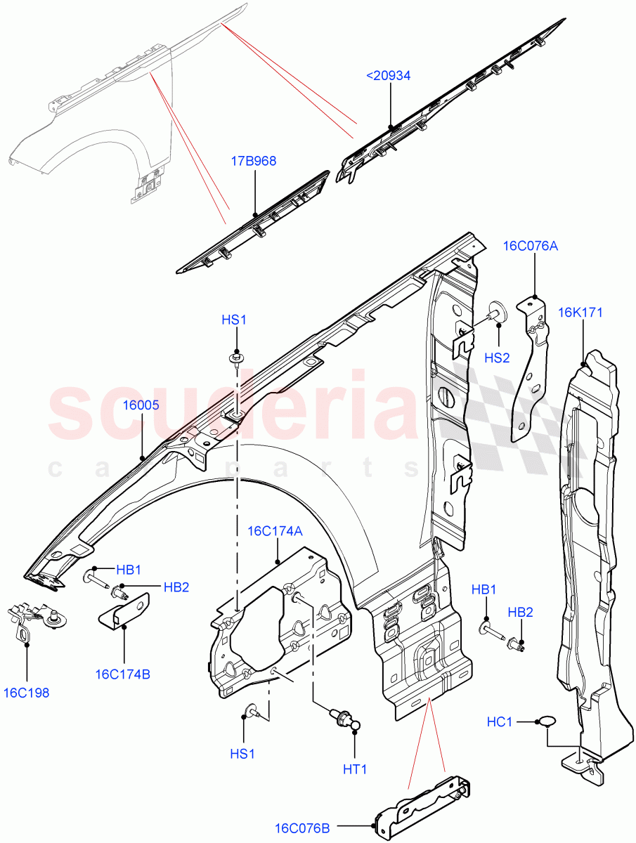 Dash Panel And Front Fenders of Land Rover Land Rover Range Rover Velar (2017+) [3.0 I6 Turbo Diesel AJ20D6]