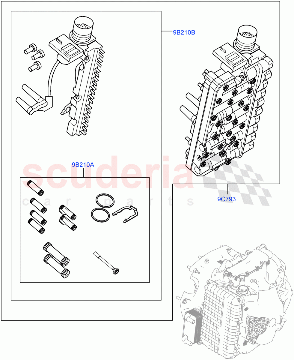 Valve Body - Main Control & Servo's(9 Speed Auto AWD,Itatiaia (Brazil))((V)FROMGT000001) of Land Rover Land Rover Range Rover Evoque (2012-2018) [2.0 Turbo Diesel]