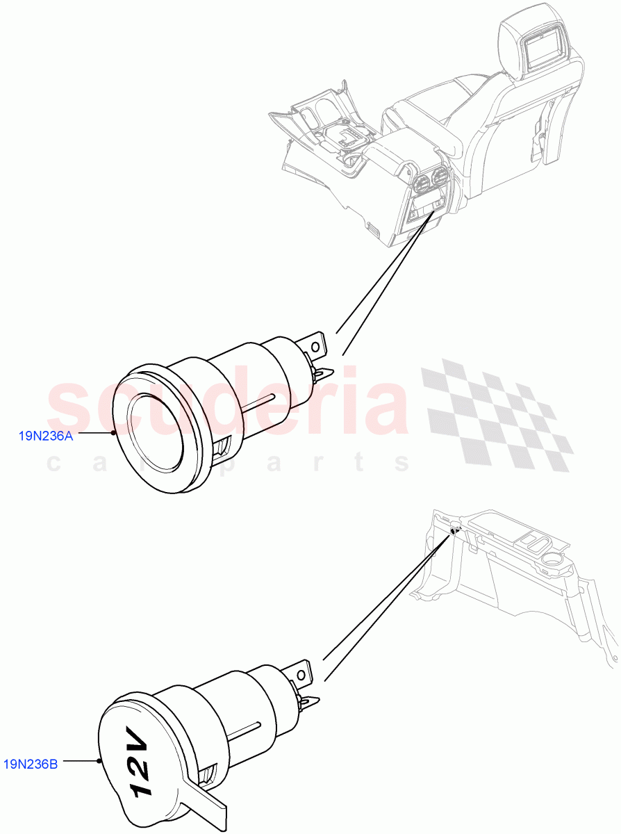 Auxiliary Electrical Power Points((V)FROMAA000001) of Land Rover Land Rover Discovery 4 (2010-2016) [2.7 Diesel V6]