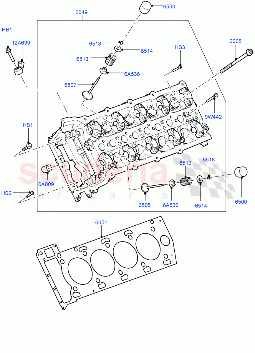 Cylinder Head (5.0L OHC SGDI SC V8 Petrol - AJ133) ((V) FROMAA000001) of Land Rover Land Rover Range Rover Sport (2010-2013) [5.0 OHC SGDI SC V8 Petrol]