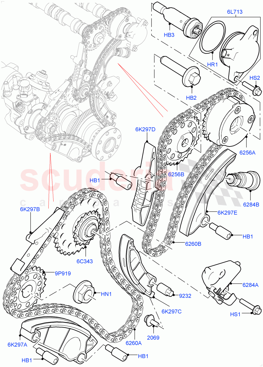 Timing Gear(2.0L AJ20D4 Diesel Mid PTA,Itatiaia (Brazil))((V)FROMLT000001) of Land Rover Land Rover Discovery Sport (2015+) [2.0 Turbo Diesel]