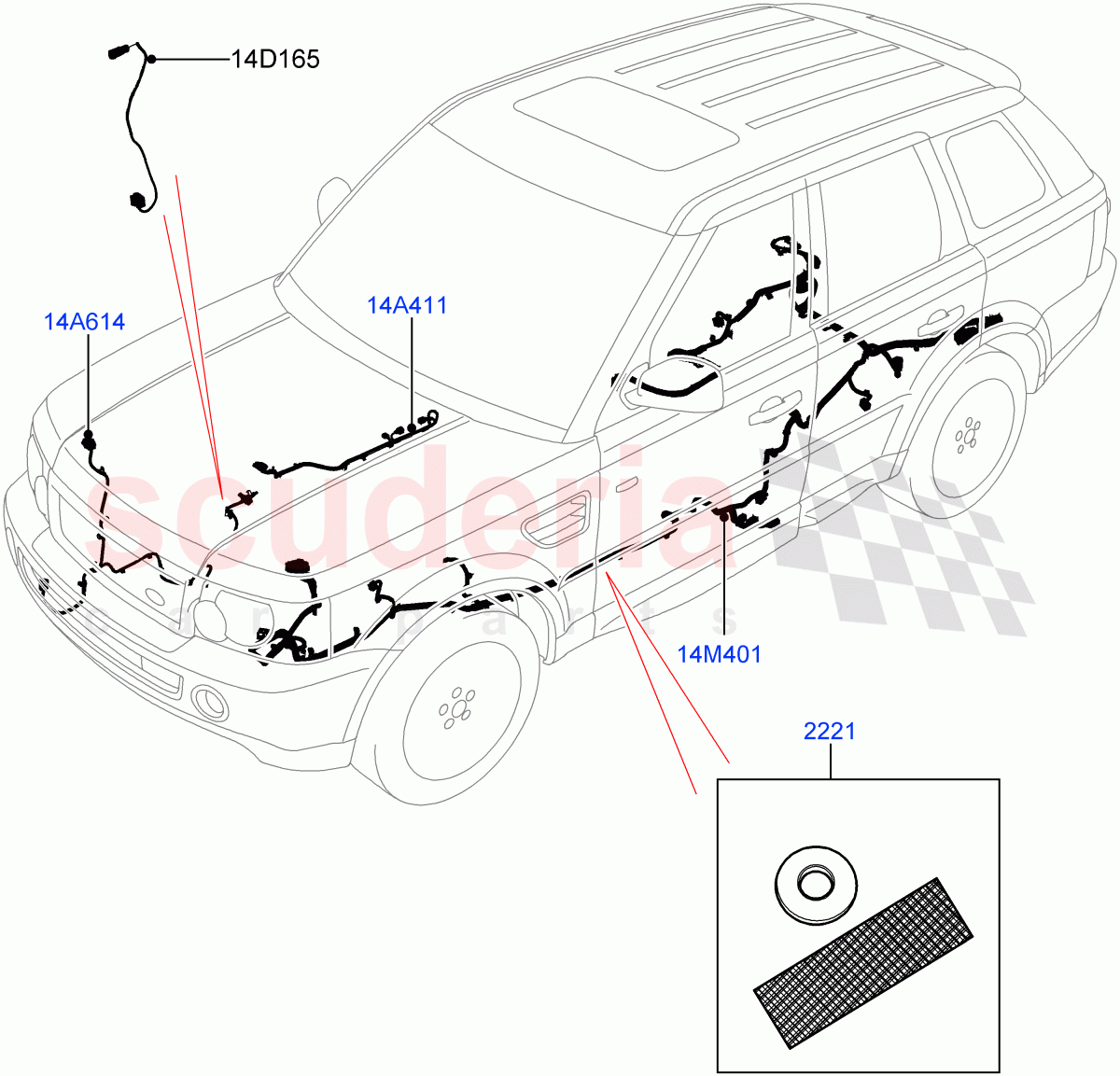 Electrical Wiring - Chassis((V)FROMAA000001) of Land Rover Land Rover Range Rover Sport (2010-2013) [3.6 V8 32V DOHC EFI Diesel]