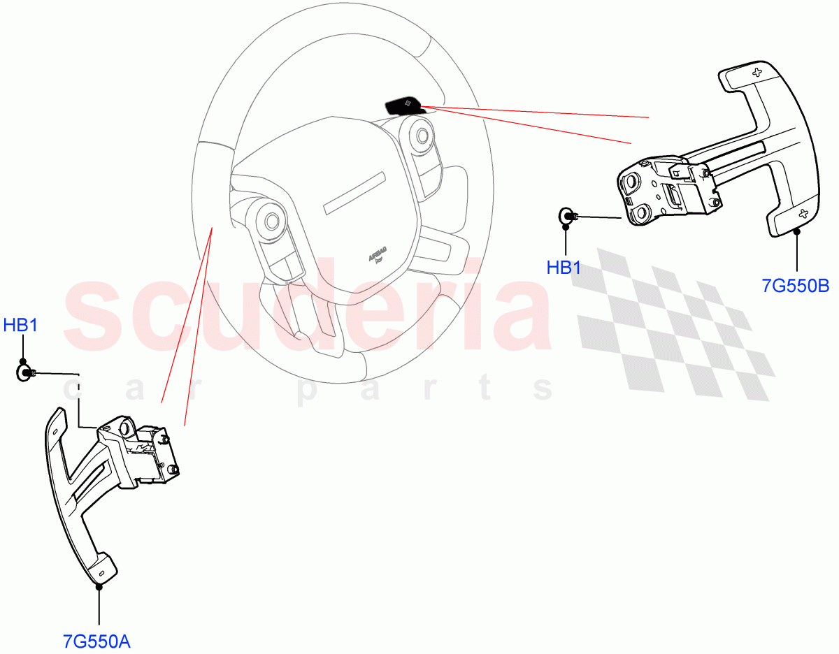 Gear Change-Automatic Transmission(Steering Wheel, Nitra Plant Build)(5.0 Petrol AJ133 DOHC CDA,8 Speed Auto Trans ZF 8HP70 4WD)((V)FROMM2000001) of Land Rover Land Rover Defender (2020+) [3.0 I6 Turbo Diesel AJ20D6]