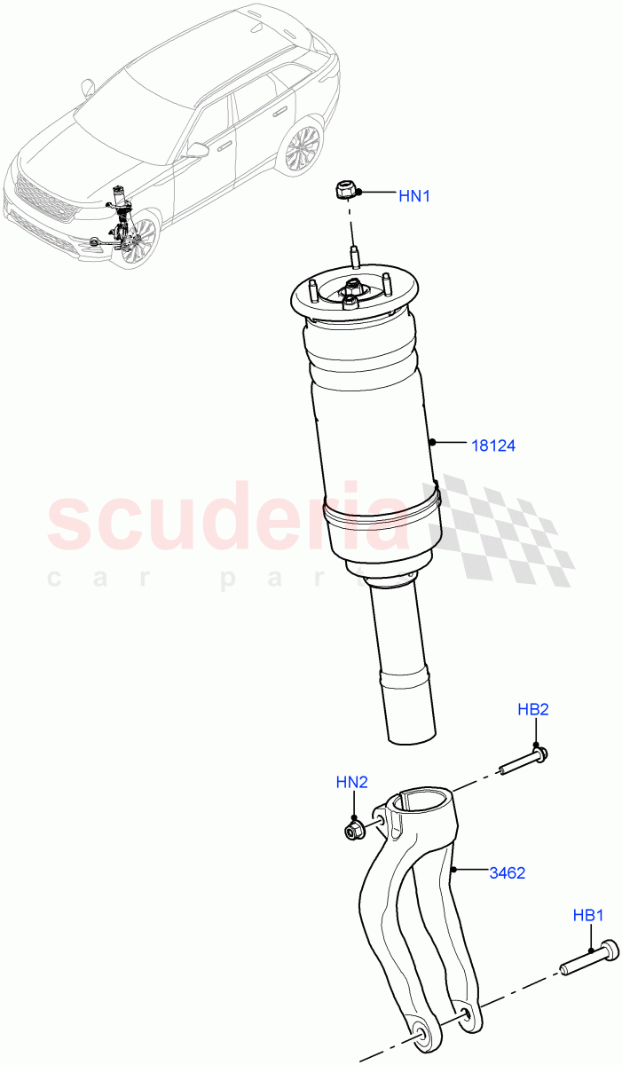 Front Suspension Struts And Springs(With Four Corner Air Suspension,With Performance Suspension) of Land Rover Land Rover Range Rover Velar (2017+) [2.0 Turbo Diesel]