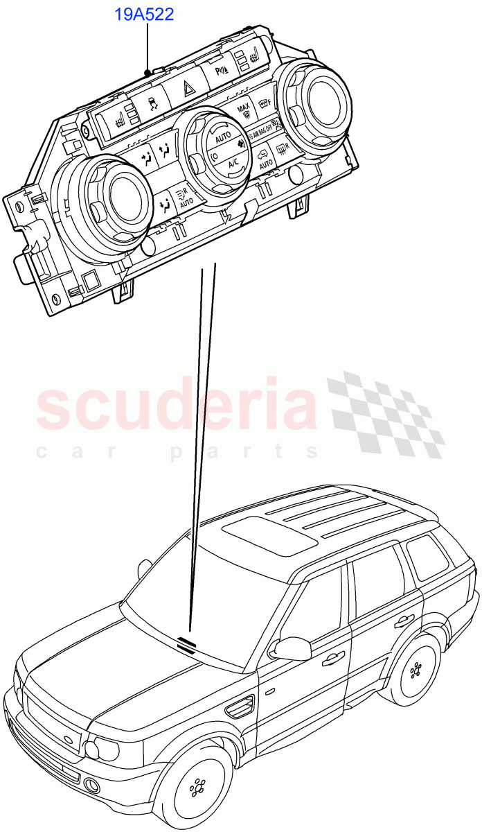 Heater & Air Conditioning Controls((V)FROMAA000001,(V)TOBA999999) of Land Rover Land Rover Range Rover Sport (2010-2013) [3.6 V8 32V DOHC EFI Diesel]