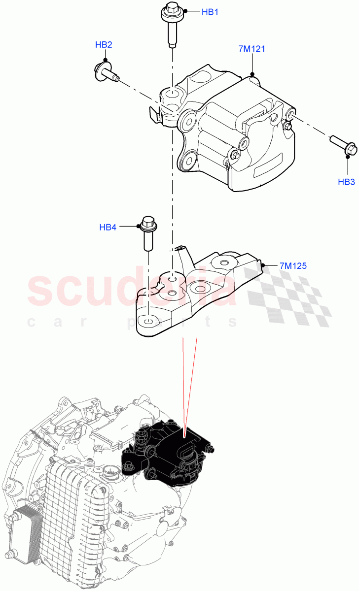 Transmission Mounting (2.0L AJ21D4 Diesel Mid, 9 Speed Auto Trans 9HP50, Itatiaia (Brazil)) of Land Rover Land Rover Range Rover Evoque (2019+) [2.0 Turbo Diesel]