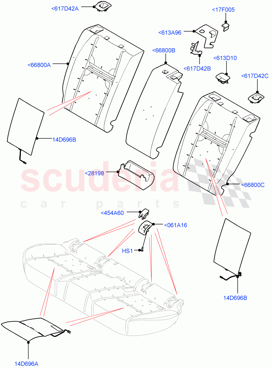 Rear Seat Pads/Valances & Heating(Changsu (China)) of Land Rover Land Rover Range Rover Evoque (2019+) [1.5 I3 Turbo Petrol AJ20P3]