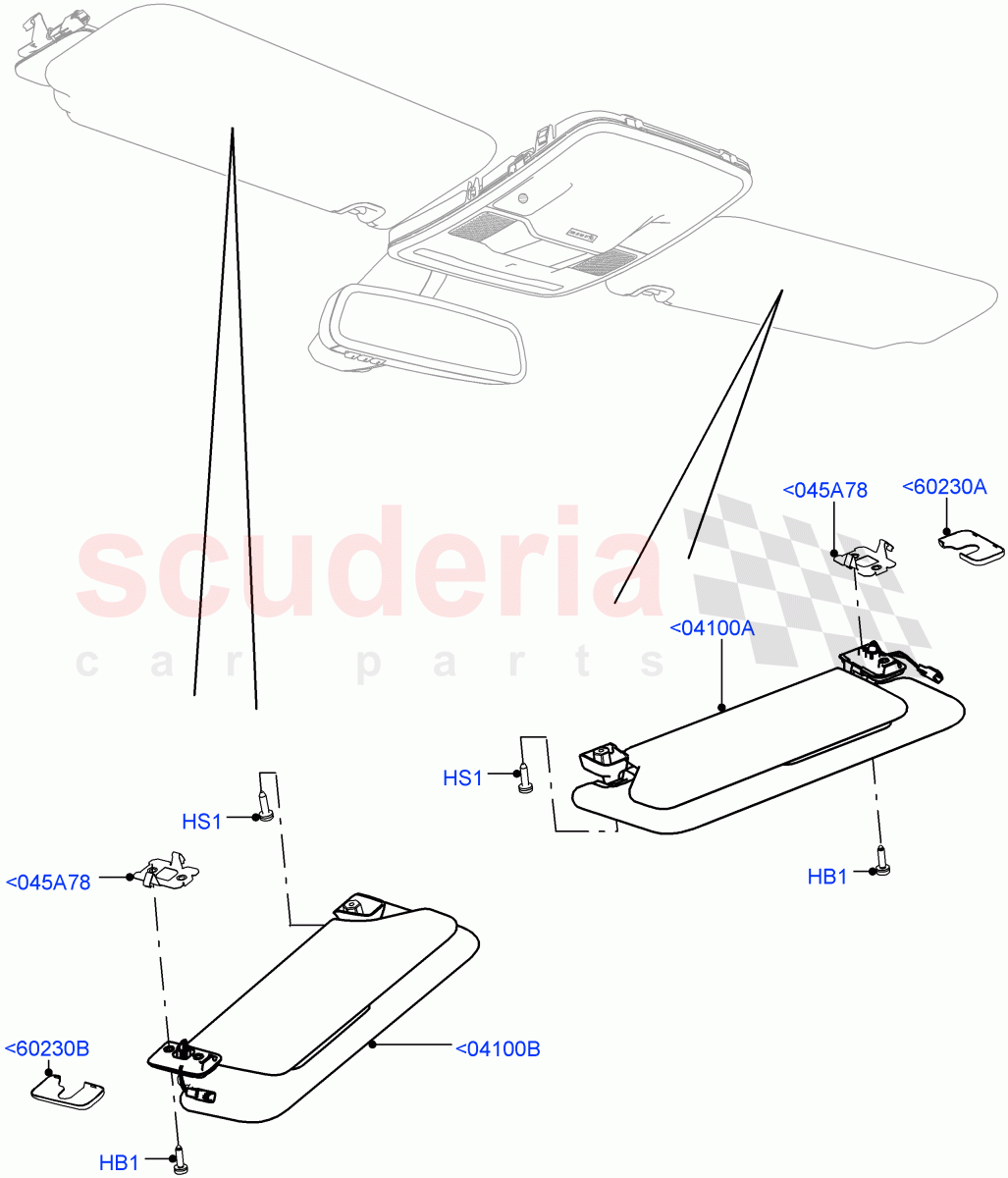 Headlining And Sun Visors(Leather Trim Finish) of Land Rover Land Rover Range Rover (2012-2021) [5.0 OHC SGDI SC V8 Petrol]