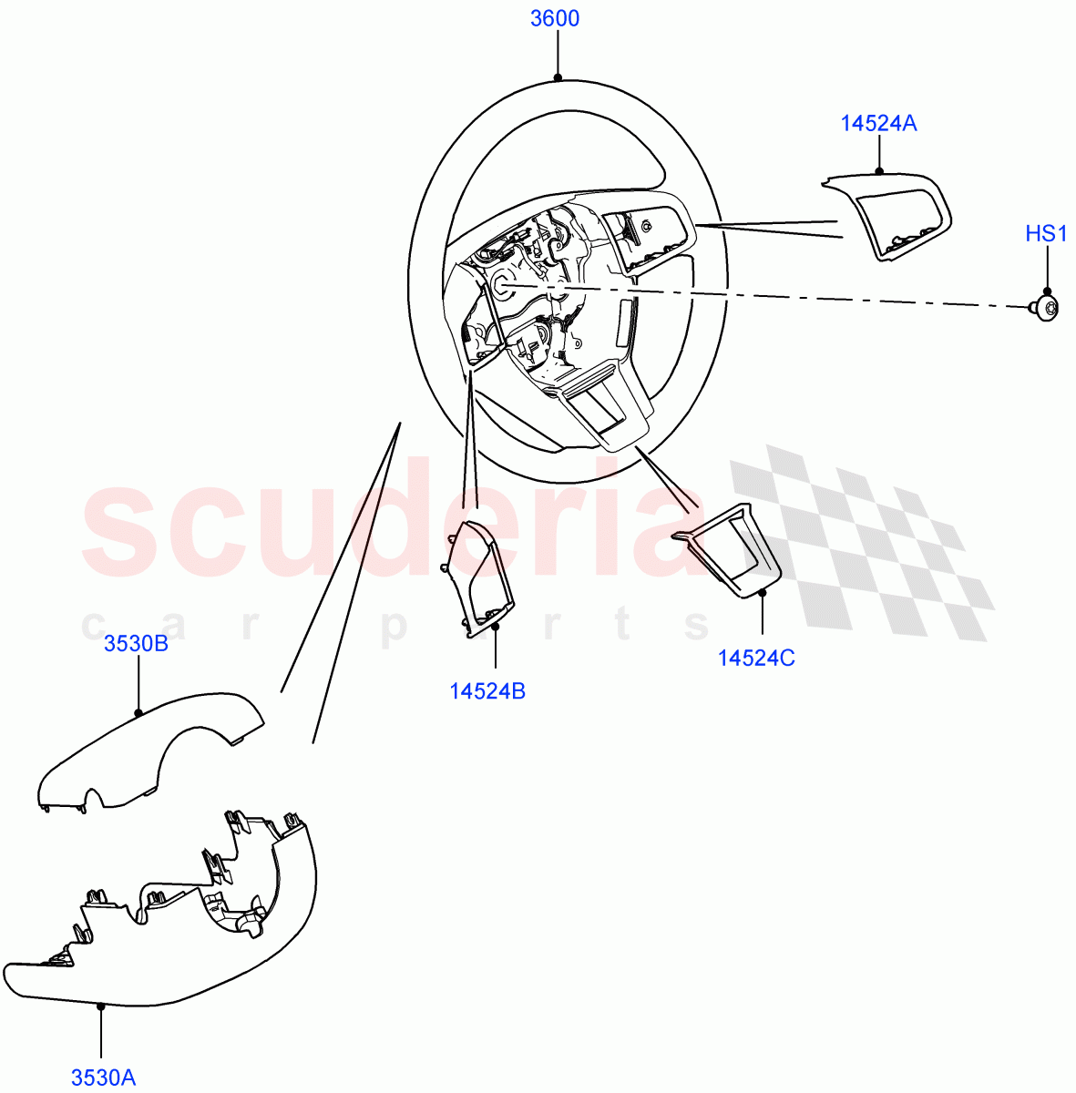 Steering Wheel (Changsu (China)) ((V) FROMFG000001, (V) TOKG446856) of Land Rover Land Rover Discovery Sport (2015+) [2.0 Turbo Petrol AJ200P]