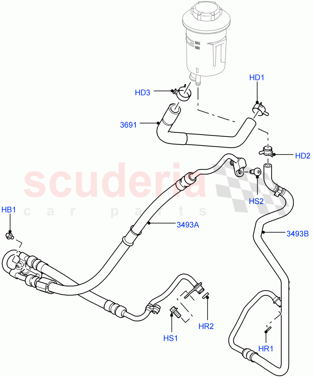 Supply & Return Hoses - Power Strg(3.0L 24V DOHC V6 TC Diesel)((V)FROMAA000001) of Land Rover Land Rover Range Rover Sport (2010-2013) [3.6 V8 32V DOHC EFI Diesel]