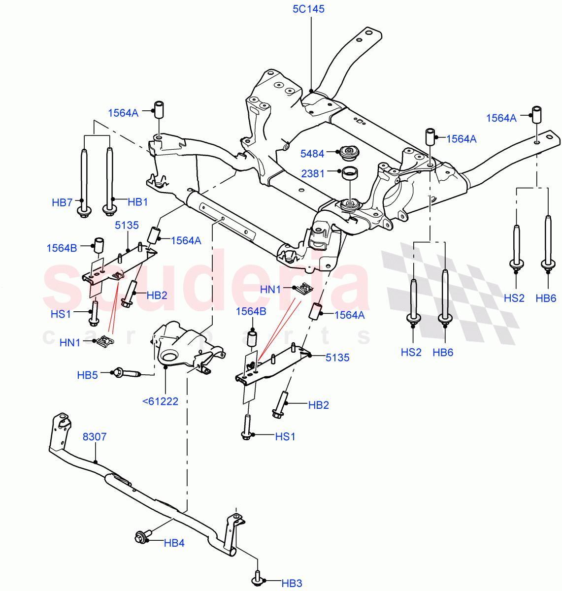 Front Cross Member & Stabilizer Bar of Land Rover Land Rover Range Rover Sport (2014+) [5.0 OHC SGDI SC V8 Petrol]