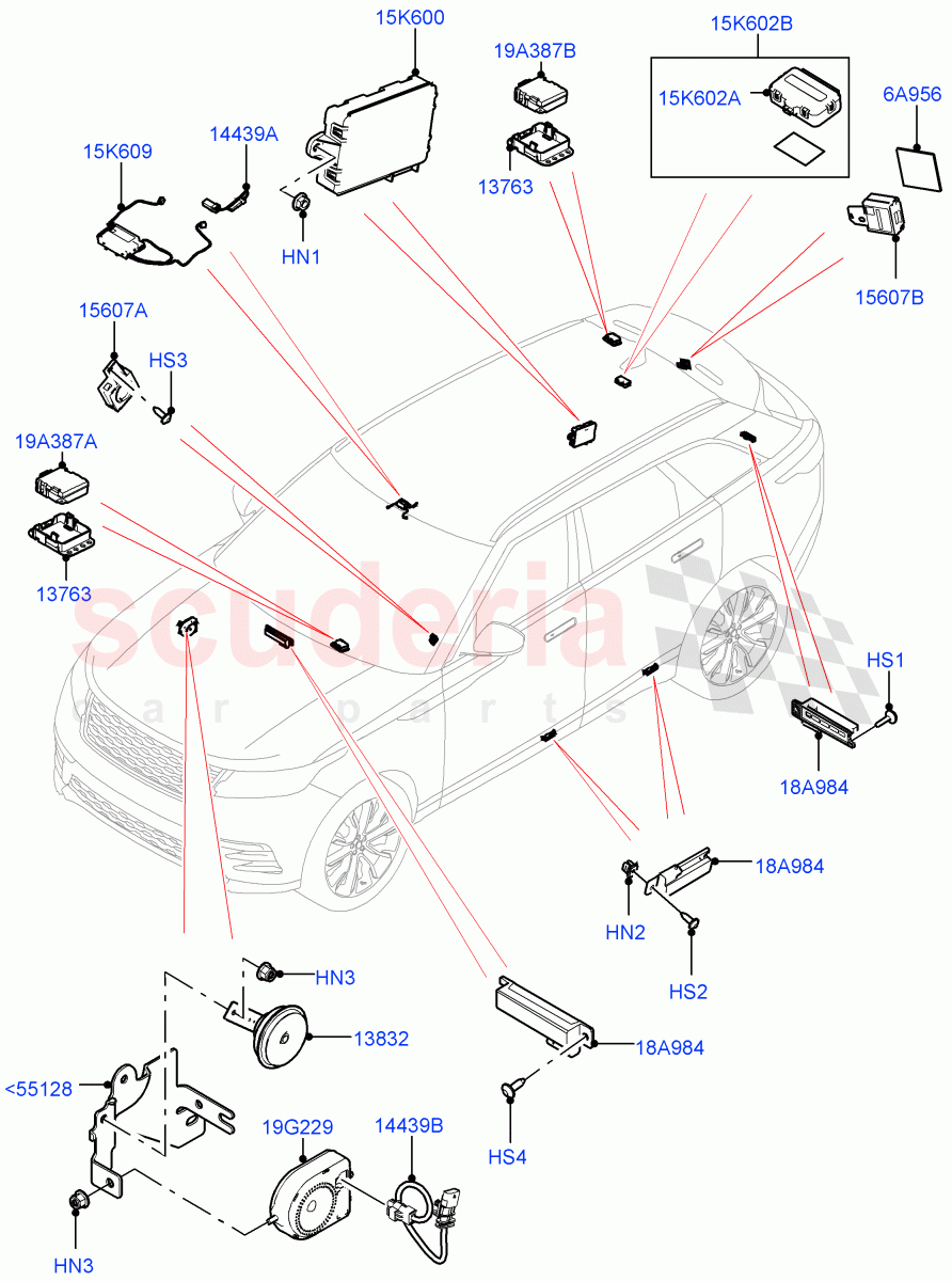 Anti-Theft Alarm Systems of Land Rover Land Rover Range Rover Velar (2017+) [2.0 Turbo Diesel AJ21D4]