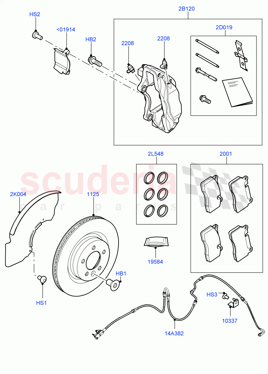 Front Brake Discs And Calipers (Front Disc And Caliper Size 19, Disc And Caliper Size-Frt 19/RR 19) ((V) FROMJA000001) of Land Rover Land Rover Range Rover (2012-2021) [3.0 Diesel 24V DOHC TC]