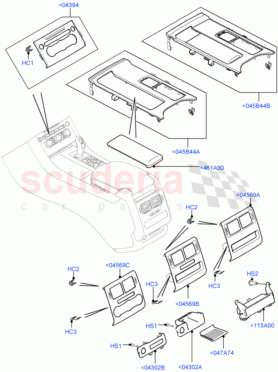 Console - Floor(Version - Core,Non SVR) of Land Rover Land Rover Range Rover Sport (2014+) [4.4 DOHC Diesel V8 DITC]