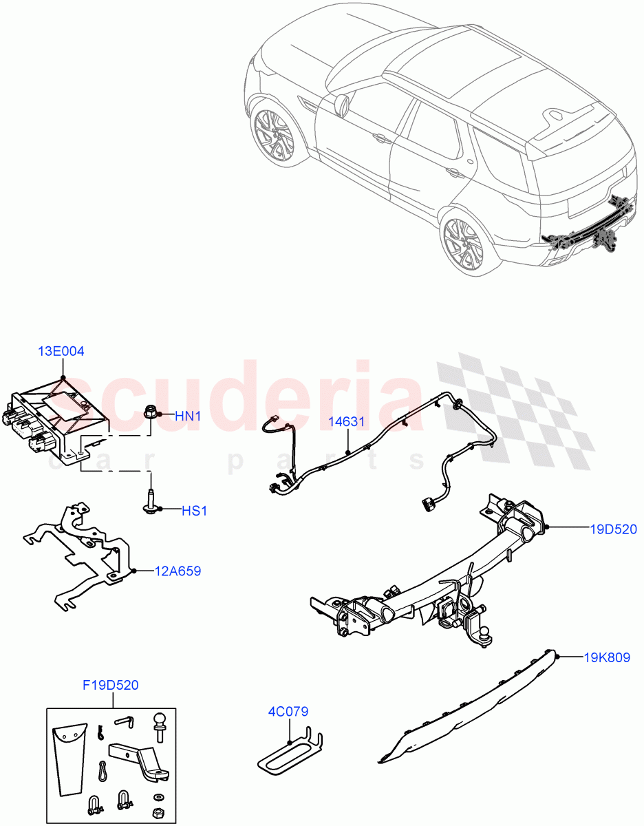 Towing Equipment(AUS/NZ Tow Bar)((+)"AUS/NZ") of Land Rover Land Rover Discovery 5 (2017+) [2.0 Turbo Petrol AJ200P]