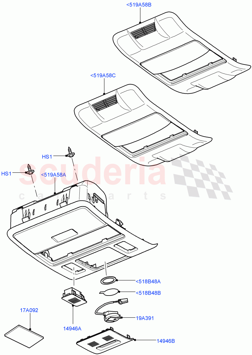 Console - Overhead(Less Armoured)((V)FROMAA000001) of Land Rover Land Rover Range Rover (2010-2012) [3.6 V8 32V DOHC EFI Diesel]