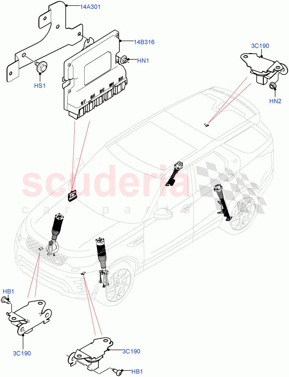 Electronic Damper Control(Nitra Plant Build)(With Four Corner Air Suspension)((V)FROMK2000001) of Land Rover Land Rover Discovery 5 (2017+) [3.0 DOHC GDI SC V6 Petrol]