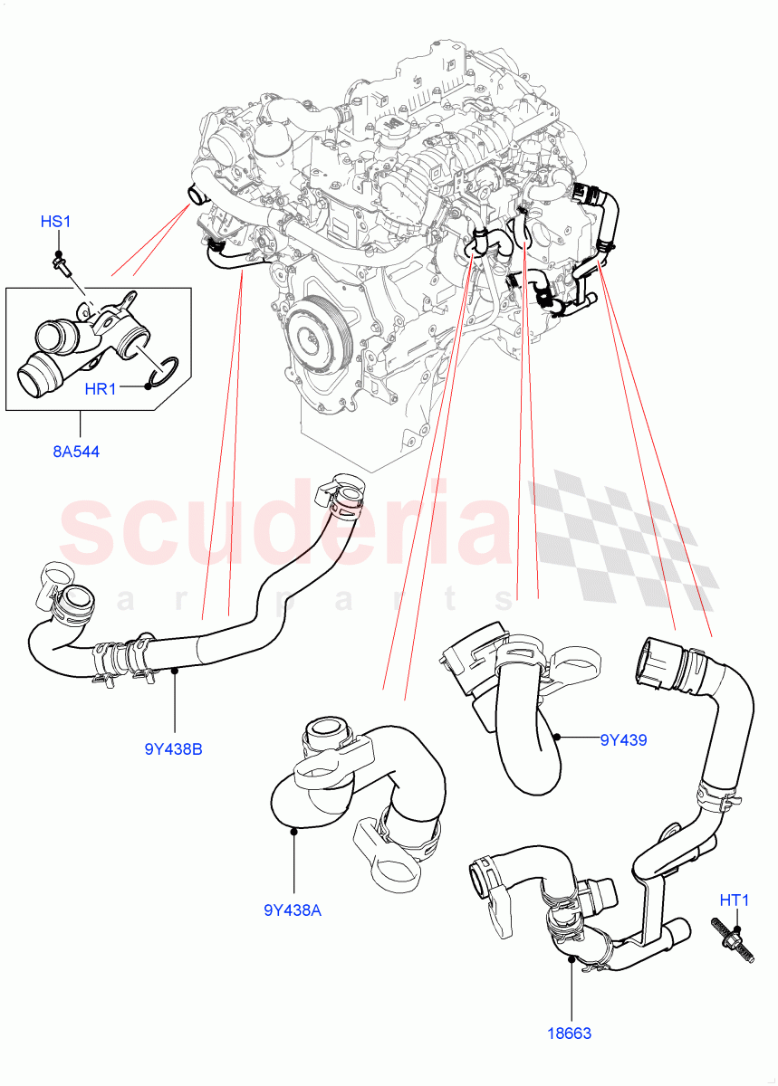 EGR Cooling System(Solihull Plant Build)(2.0L I4 DSL HIGH DOHC AJ200)((V)FROMKA000001) of Land Rover Land Rover Range Rover Sport (2014+) [2.0 Turbo Diesel]