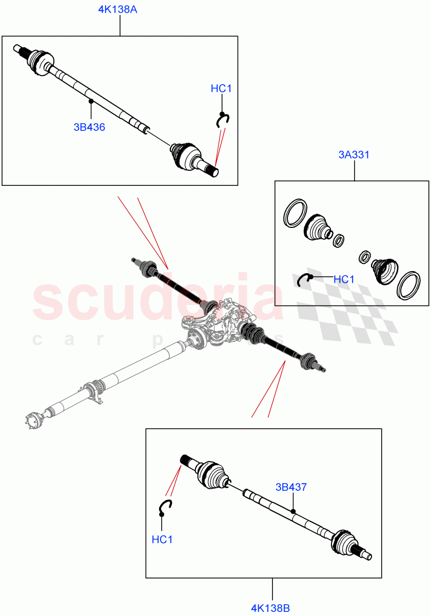 Drive Shaft - Rear Axle Drive(Driveshaft) of Land Rover Land Rover Range Rover Velar (2017+) [3.0 I6 Turbo Diesel AJ20D6]