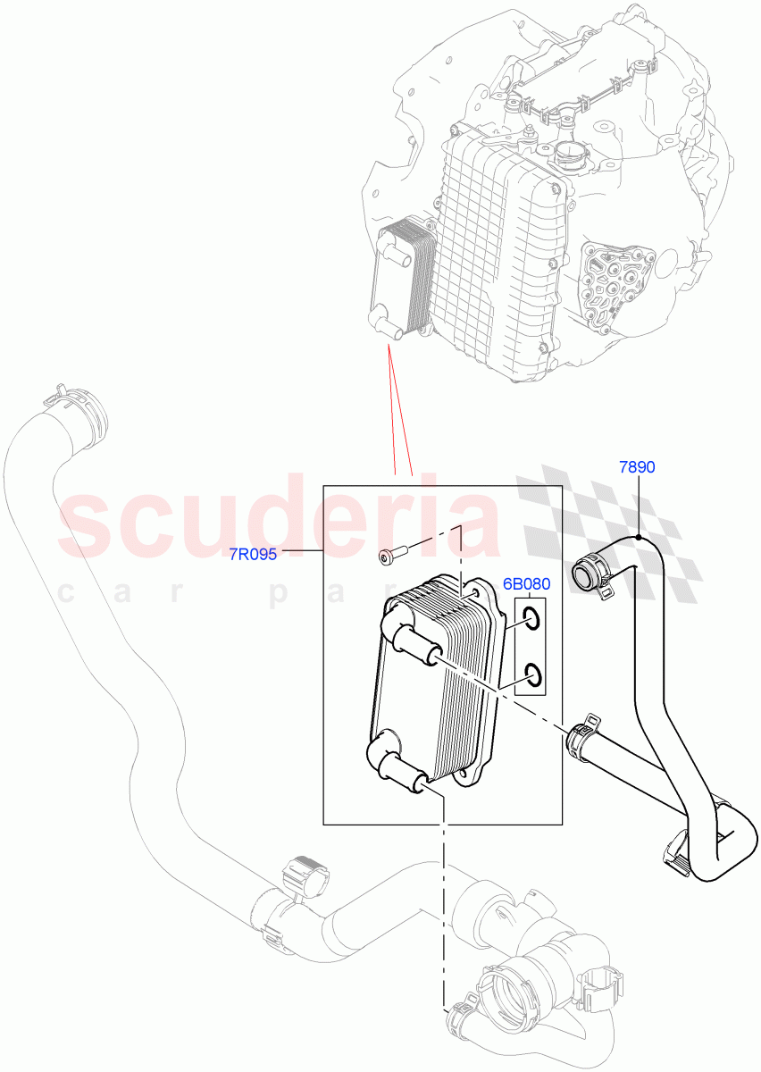 Transmission Cooling Systems(2.0L 16V TIVCT T/C 240PS Petrol,9 Speed Auto AWD,Itatiaia (Brazil))((V)FROMGT000001) of Land Rover Land Rover Range Rover Evoque (2012-2018) [2.0 Turbo Petrol AJ200P]