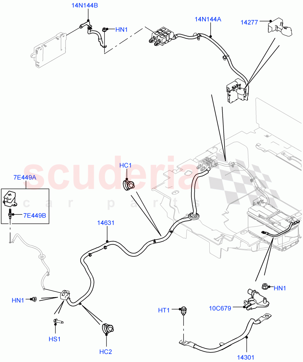 Battery Cables And Horn(Battery Cables)((V)TOGA999999) of Land Rover Land Rover Range Rover (2012-2021) [4.4 DOHC Diesel V8 DITC]