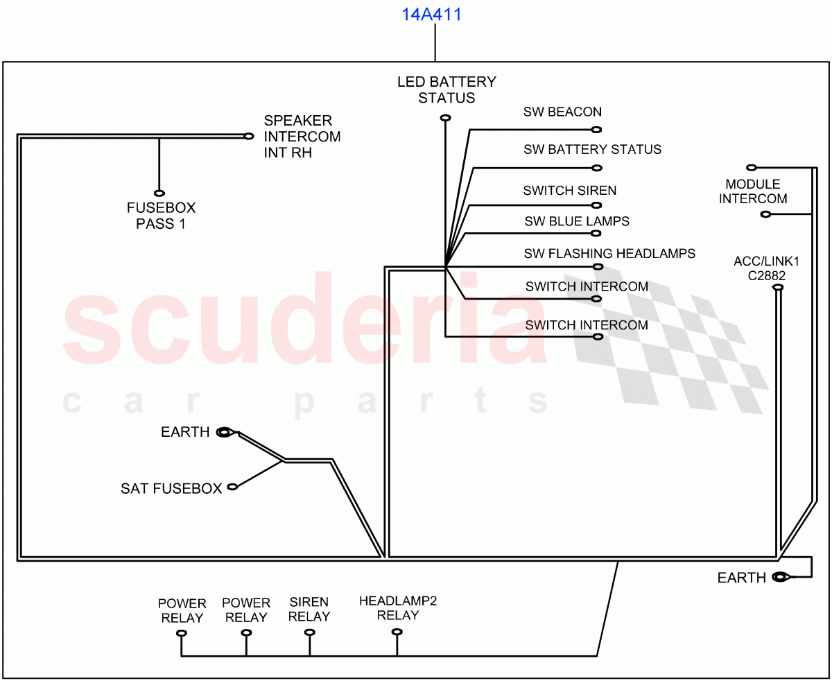 Electrical Wiring - Body And Rear (Audio/Visual Indicators) (With B6 Level Armouring) ((V) FROMAA000001) of Land Rover Land Rover Discovery 4 (2010-2016) [3.0 DOHC GDI SC V6 Petrol]