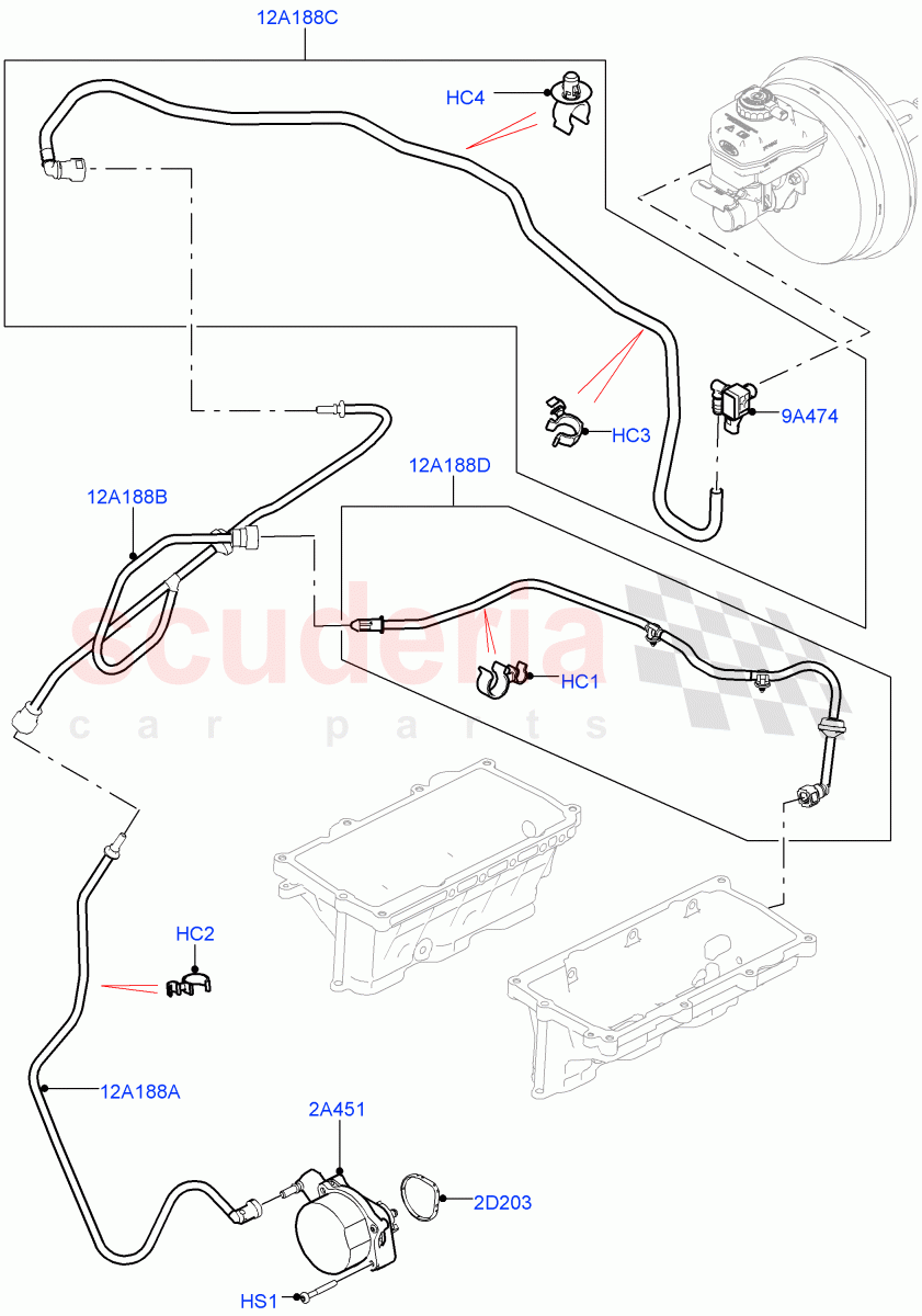 Vacuum Control And Air Injection(Nitra Plant Build)(3.0L DOHC GDI SC V6 PETROL,LHD)((V)FROMK2000001) of Land Rover Land Rover Discovery 5 (2017+) [3.0 DOHC GDI SC V6 Petrol]