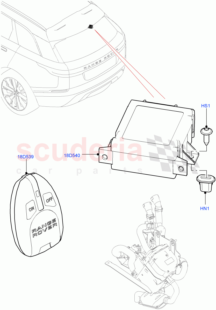 Auxiliary Fuel Fired Pre-Heater(Park Heating With Remote Control) of Land Rover Land Rover Range Rover Velar (2017+) [2.0 Turbo Petrol AJ200P]