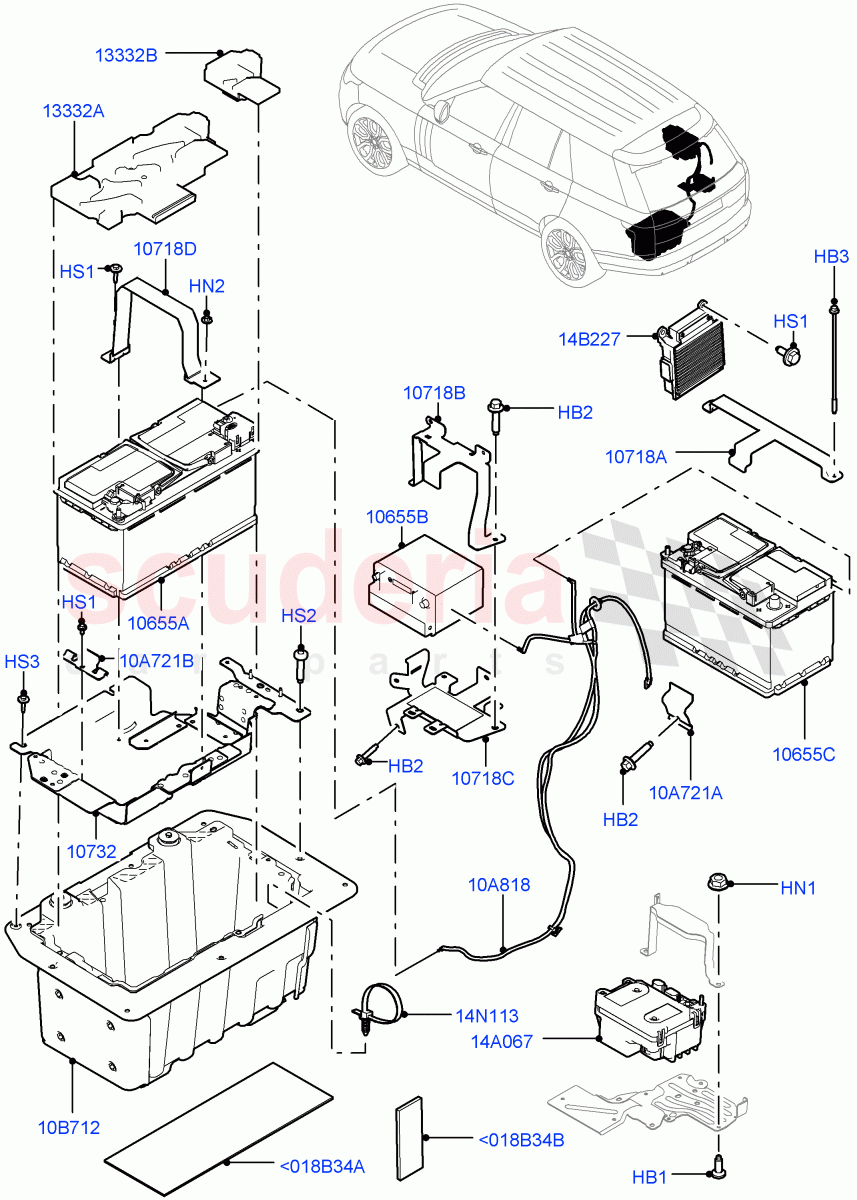 Battery And Mountings of Land Rover Land Rover Range Rover (2012-2021) [3.0 Diesel 24V DOHC TC]