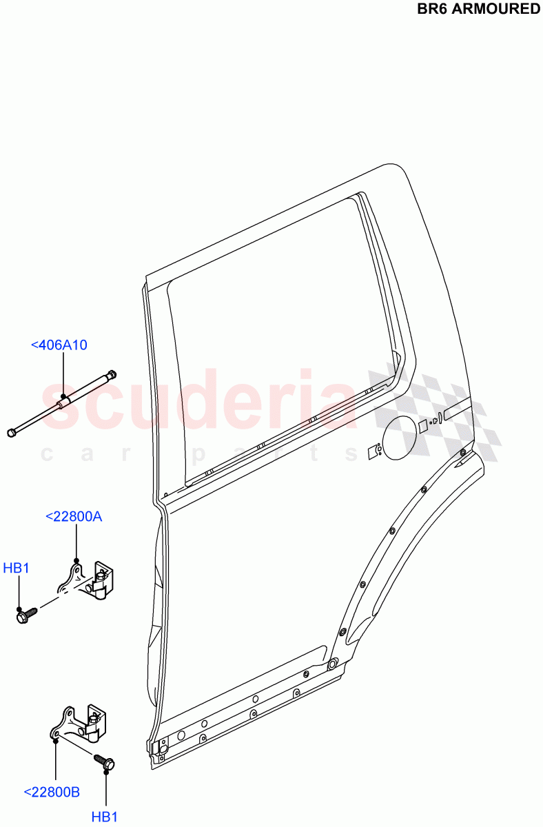 Rear Doors, Hinges & Weatherstrips(With B6 Level Armouring)((V)FROMAA000001) of Land Rover Land Rover Discovery 4 (2010-2016) [5.0 OHC SGDI NA V8 Petrol]