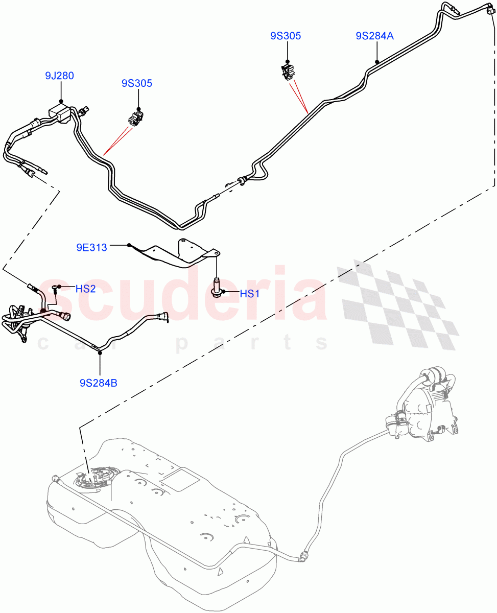 Fuel Lines(1.5L AJ20P3 Petrol High,Halewood (UK))((V)FROMMH000001) of Land Rover Land Rover Range Rover Evoque (2019+) [1.5 I3 Turbo Petrol AJ20P3]