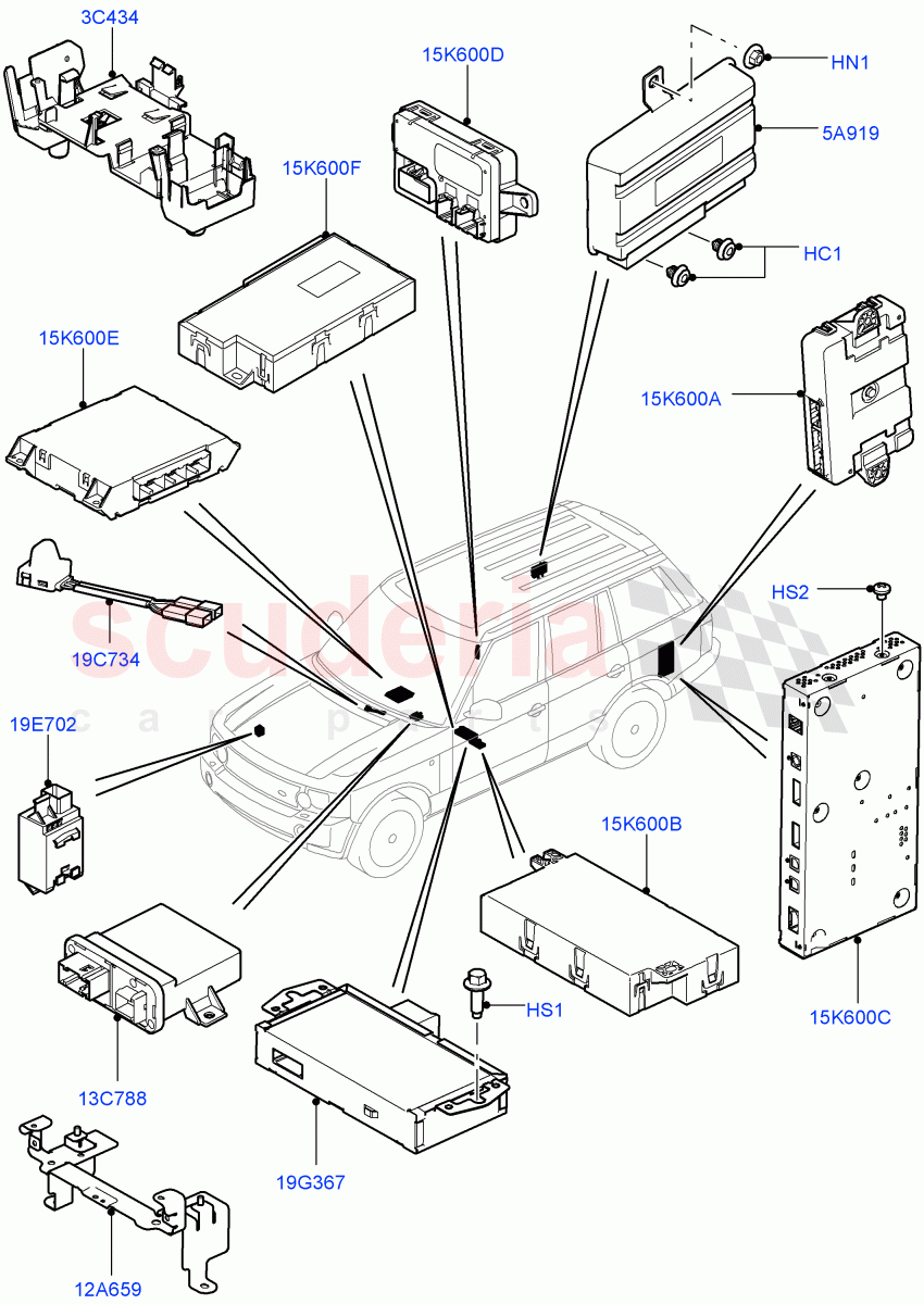 Vehicle Modules And Sensors((V)FROMAA000001) of Land Rover Land Rover Range Rover (2010-2012) [3.6 V8 32V DOHC EFI Diesel]