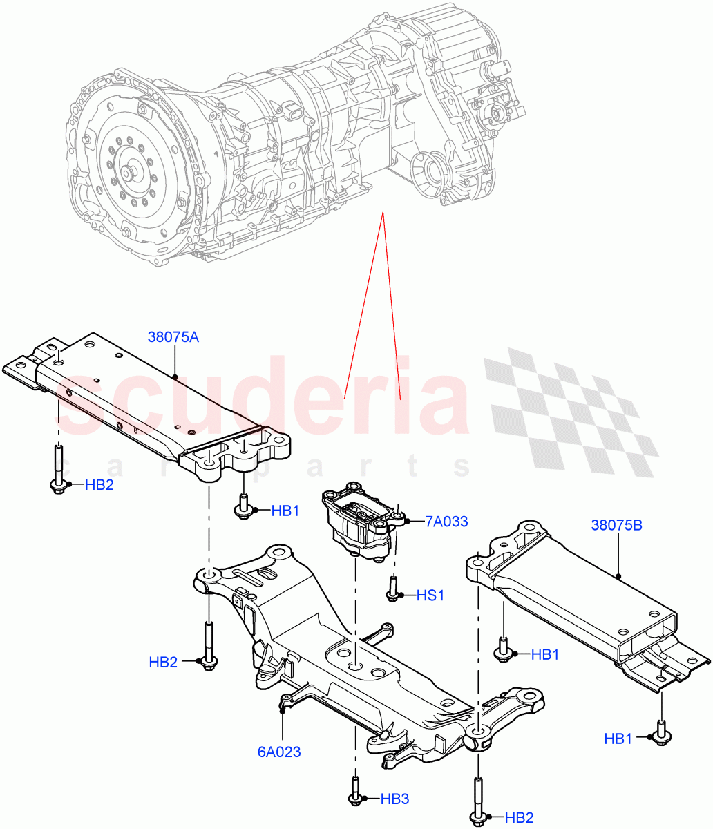 Transmission Mounting (3.0L AJ20D6 Diesel High) of Land Rover Land Rover Range Rover (2022+) [4.4 V8 Turbo Petrol NC10]