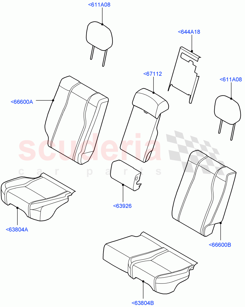 Rear Seat Covers(Taurus Leather)((V)TOHA999999) of Land Rover Land Rover Range Rover (2012-2021) [4.4 DOHC Diesel V8 DITC]