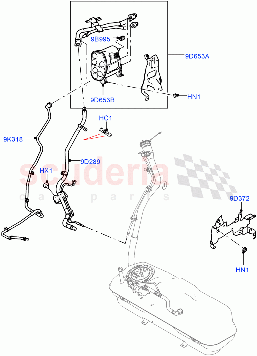 Carbon Canister(1.5L AJ20P3 Petrol High PHEV,Tank PHEV Less DMTL)((V)FROMPH000001) of Land Rover Land Rover Range Rover Evoque (2019+) [1.5 I3 Turbo Petrol AJ20P3]