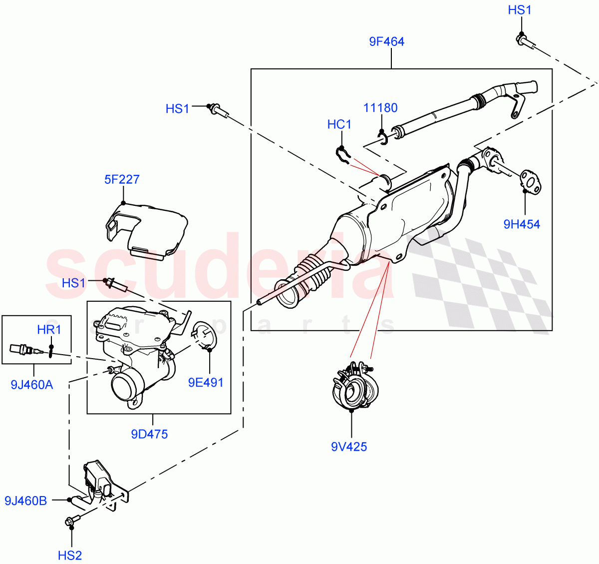 Exhaust Gas Recirculation(RH Side)(3.0L AJ20D6 Diesel High) of Land Rover Land Rover Range Rover (2022+) [3.0 I6 Turbo Diesel AJ20D6]