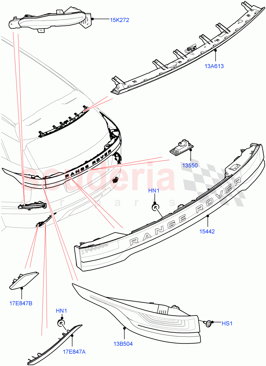 Rear Lamps of Land Rover Land Rover Range Rover Velar (2017+) [3.0 DOHC GDI SC V6 Petrol]