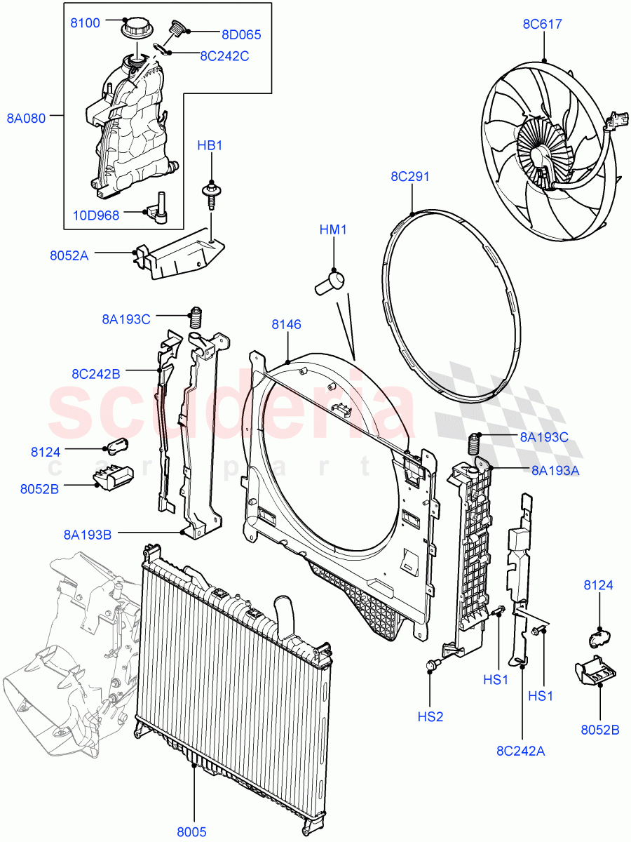 Radiator/Coolant Overflow Container(4.4L DOHC DITC V8 Diesel)((V)FROMBA000001) of Land Rover Land Rover Range Rover (2010-2012) [4.4 DOHC Diesel V8 DITC]