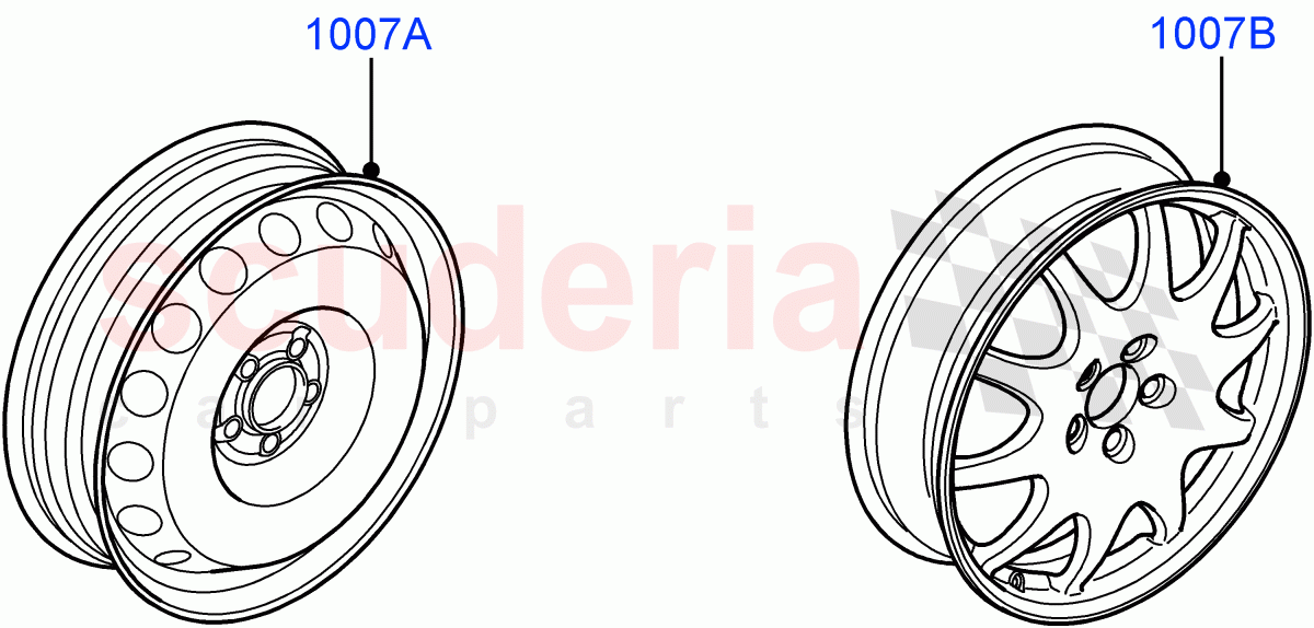 Wheels(For Spare Wheel)((V)TO9A999999) of Land Rover Land Rover Range Rover Sport (2005-2009) [4.2 Petrol V8 Supercharged]