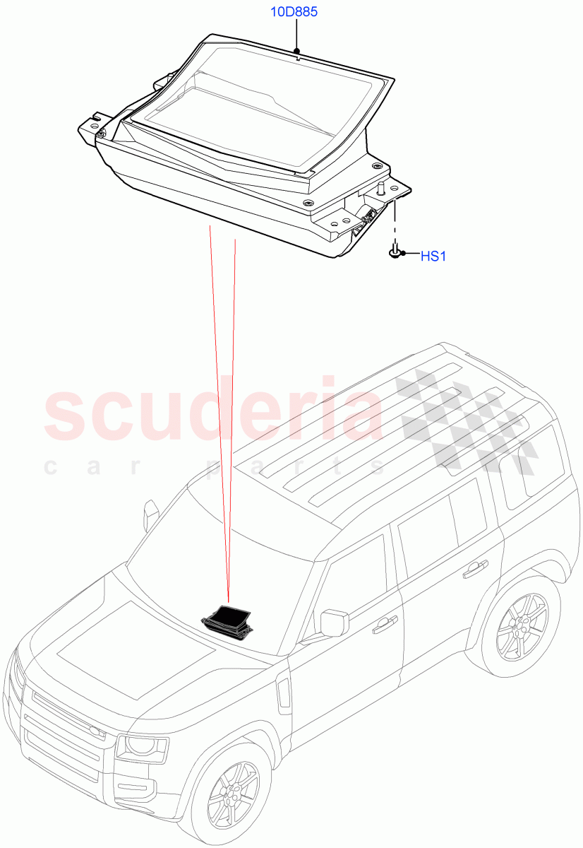 Head Up Display Module (Head Up Display) of Land Rover Land Rover Defender (2020+) [3.0 I6 Turbo Diesel AJ20D6]